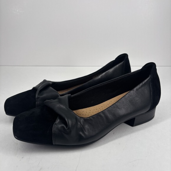 Clarks Tilmont Dalia Women's US 8.5M Black Leather 1" Heel Comfort Dress Pumps - Picture 1 of 16
